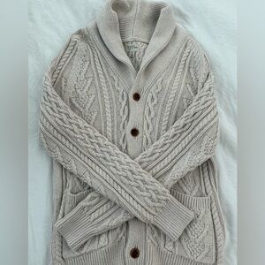 J.Crew Cotton cable-knit shawl-collar cardigan sweater